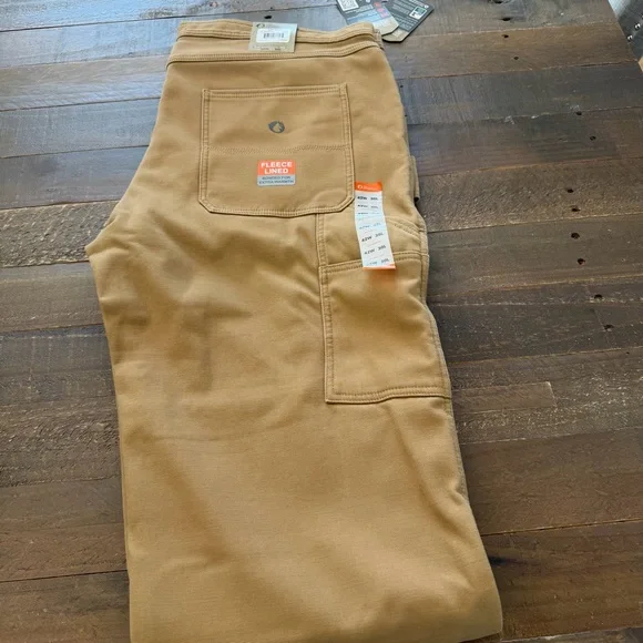 American Outdoorsman Fleece Bonded Canvas Carpenter Pant 32” inseam - Picture 4 of 11